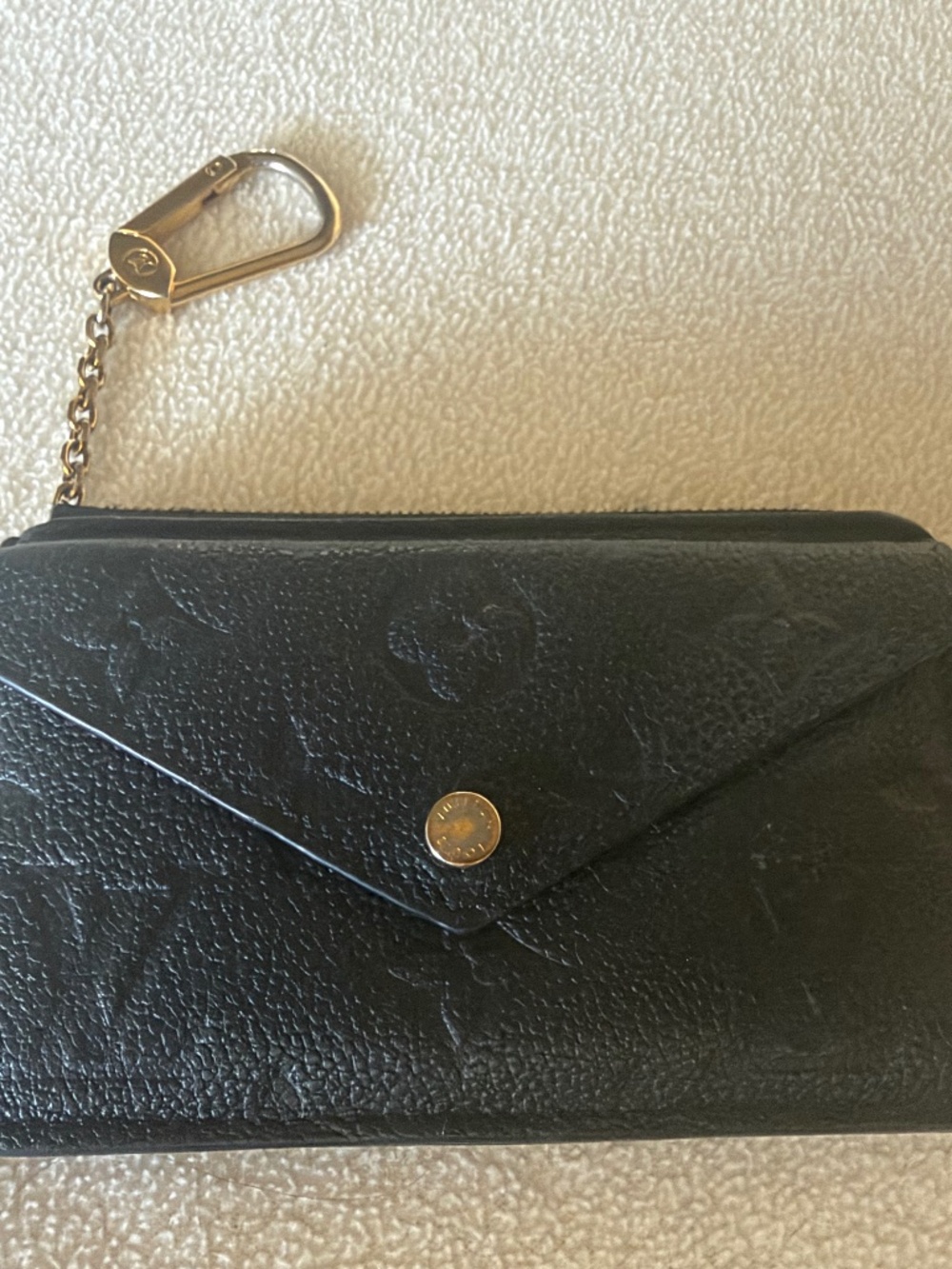 Louis Vuitton Black Monogram Empreinte Recto Verso Card Holder Key Pouch